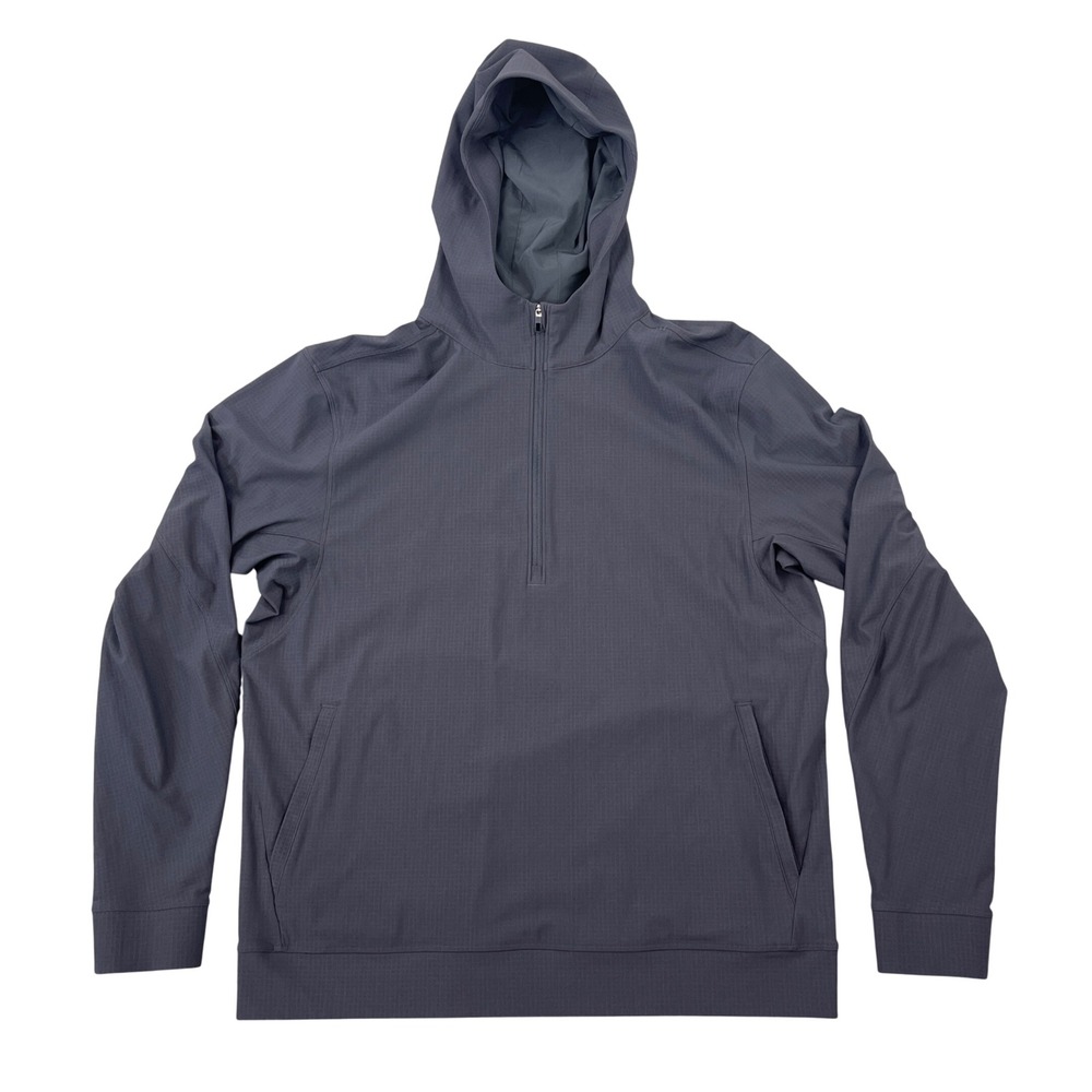 Lululemon Cross Chill Hoodie Mens Large Dark Gray 1/2 Zip Pullover Stretch